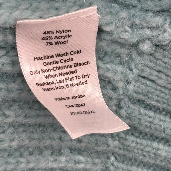 Talbots Womens Knit Sweater Shawl Collar size Medium teal Wool Blend - Picture 3 of 12
